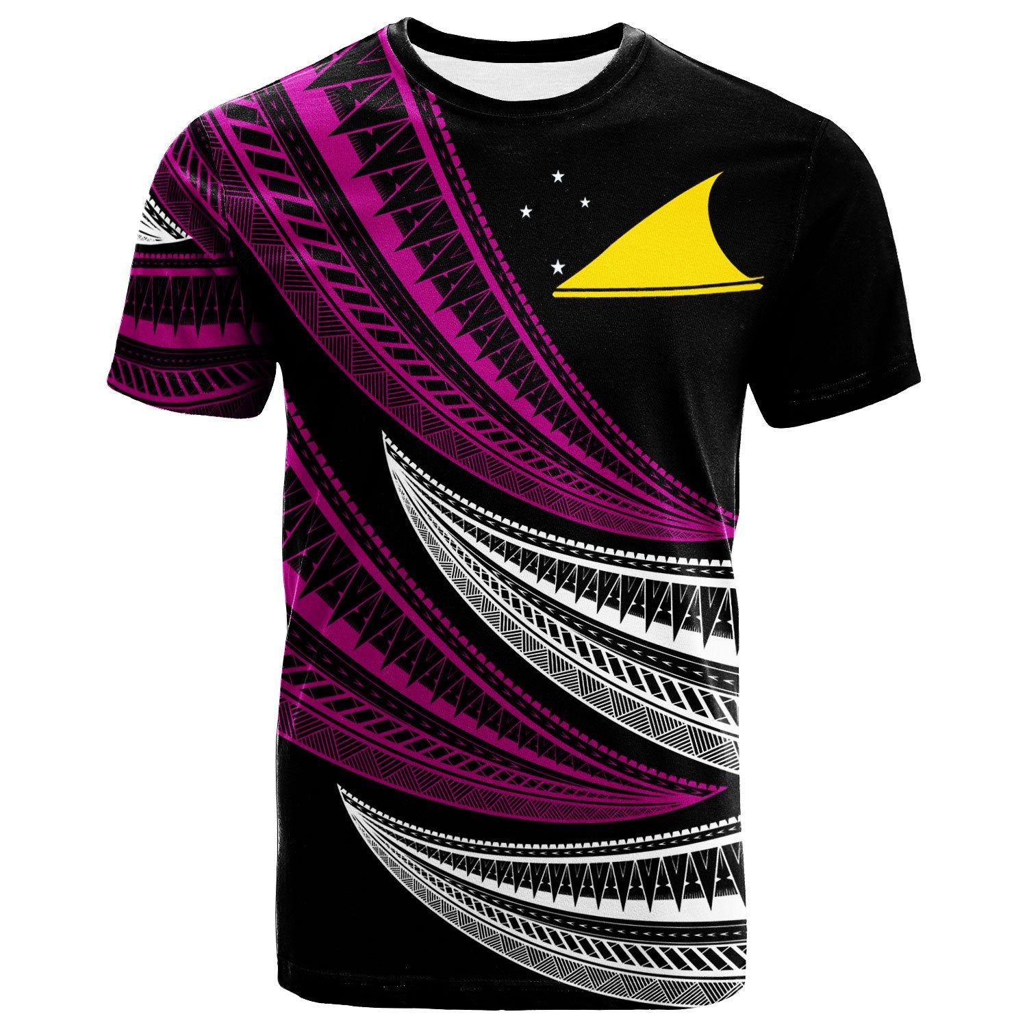 Tokelau Custom T Shirt Wave Pattern Alternating Purple Color Unisex Purple - Polynesian Pride