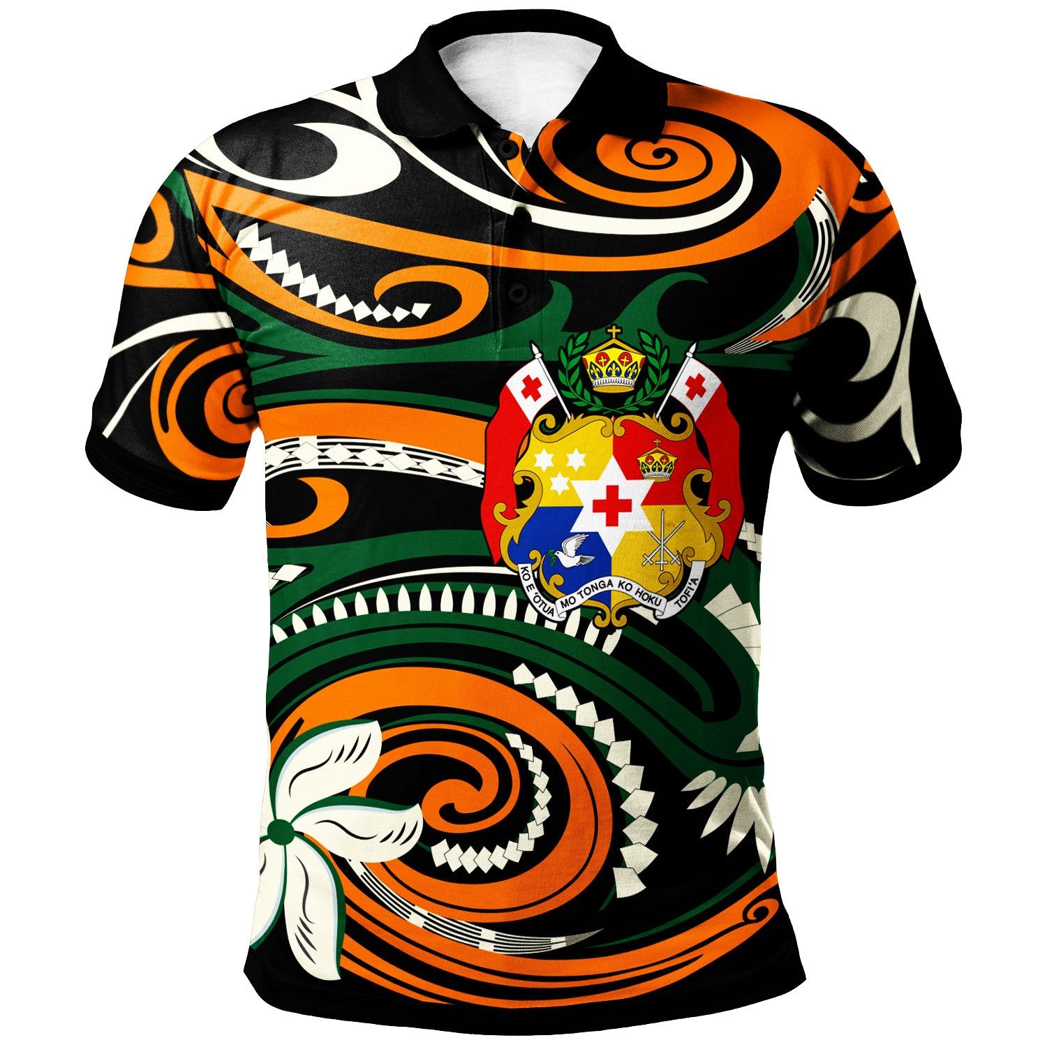 Tonga Polo Shirt Vortex Style Unisex Orange - Polynesian Pride