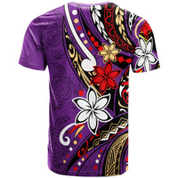 Guam T Shirt Tribal Flower With Special Turtles Purple Color - Polynesian Pride