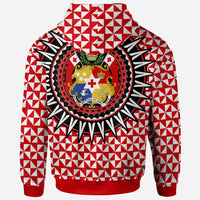 Tonga Hoodie Tonga Manulua Pattern Red White Color - Polynesian Pride