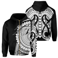 Hawaii Polynesian Zip Hoodie In My Heart Ryan Style White Unisex White - Polynesian Pride
