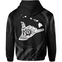 Polynesian Kanaka Shaka Map of Hawaii Zip Hoodie White - Polynesian Pride