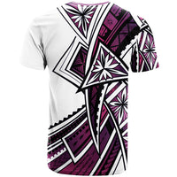 Tahiti T Shirt Tribal Flower Special Pattern Purple Color - Polynesian Pride