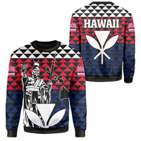 Hawaii King Kakau Sweat Shirt Unisex White - Polynesian Pride