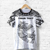 Custom Guam Rugby T Shirt Polynesian Patterns White Ver.2 LT16 - Polynesian Pride