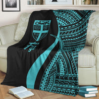 Fiji Premium Blanket - Turquoise Polynesian Tentacle Tribal Pattern - Polynesian Pride