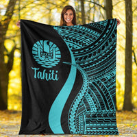Tahiti Premium Blanket - Turquoise Polynesian Tentacle Tribal Pattern - Polynesian Pride