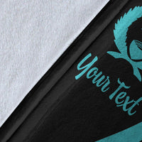 Pohnpei Custom Personalised Premium Blanket - Turquoise Polynesian Tentacle Tribal Pattern - Polynesian Pride