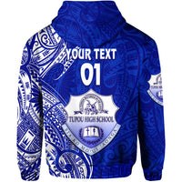 Custom Tonga Tupou High School Zip Hoodie Simple Vibes, Custom Text and Number LT8 - Polynesian Pride