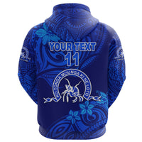 Custom Kolisi Ko Tupou College Tonga Zip Hoodie Unique Vibes Full Blue, Custom Text and Number - Polynesian Pride