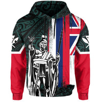 Hawaii King Flag Polynesian Hoodie Turquoise - Polynesian Pride