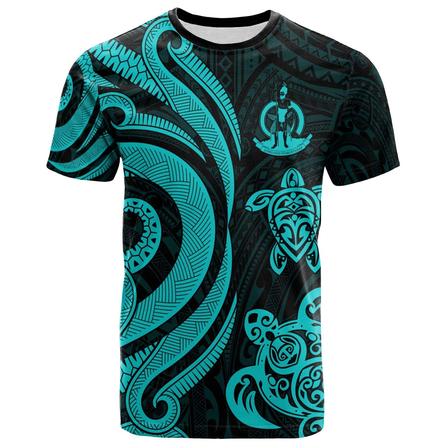 Vanuatu T Shirt Turquoise Tentacle Turtle Unisex Art - Polynesian Pride
