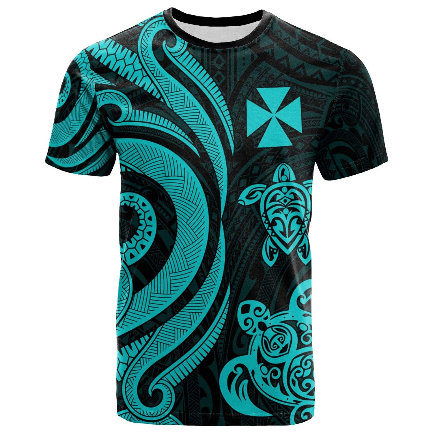 Wallis and Futuna T Shirt Turquoise Tentacle Turtle Unisex Art - Polynesian Pride