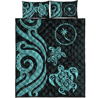 Chuuk Quilt Bed Set - Turquoise Tentacle Turtle - Polynesian Pride