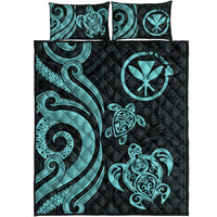 Hawaii Quilt Bed Set - Turquoise Tentacle Turtle - Polynesian Pride
