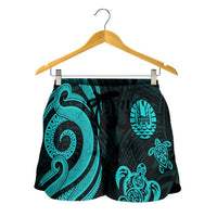 Tahiti Women's Short - Turquoise Tentacle Turtle - Polynesian Pride