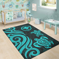 Hawaii Area Rug - Turquoise Tentacle Turtle - Polynesian Pride