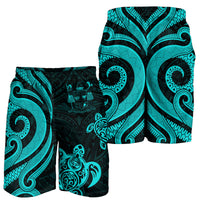 Fiji Men's Short - Turquoise Tentacle Turtle Crest - Polynesian Pride