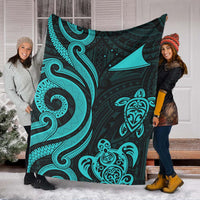 Tokelau Premium Blanket - Turquoise Tentacle Turtle - Polynesian Pride