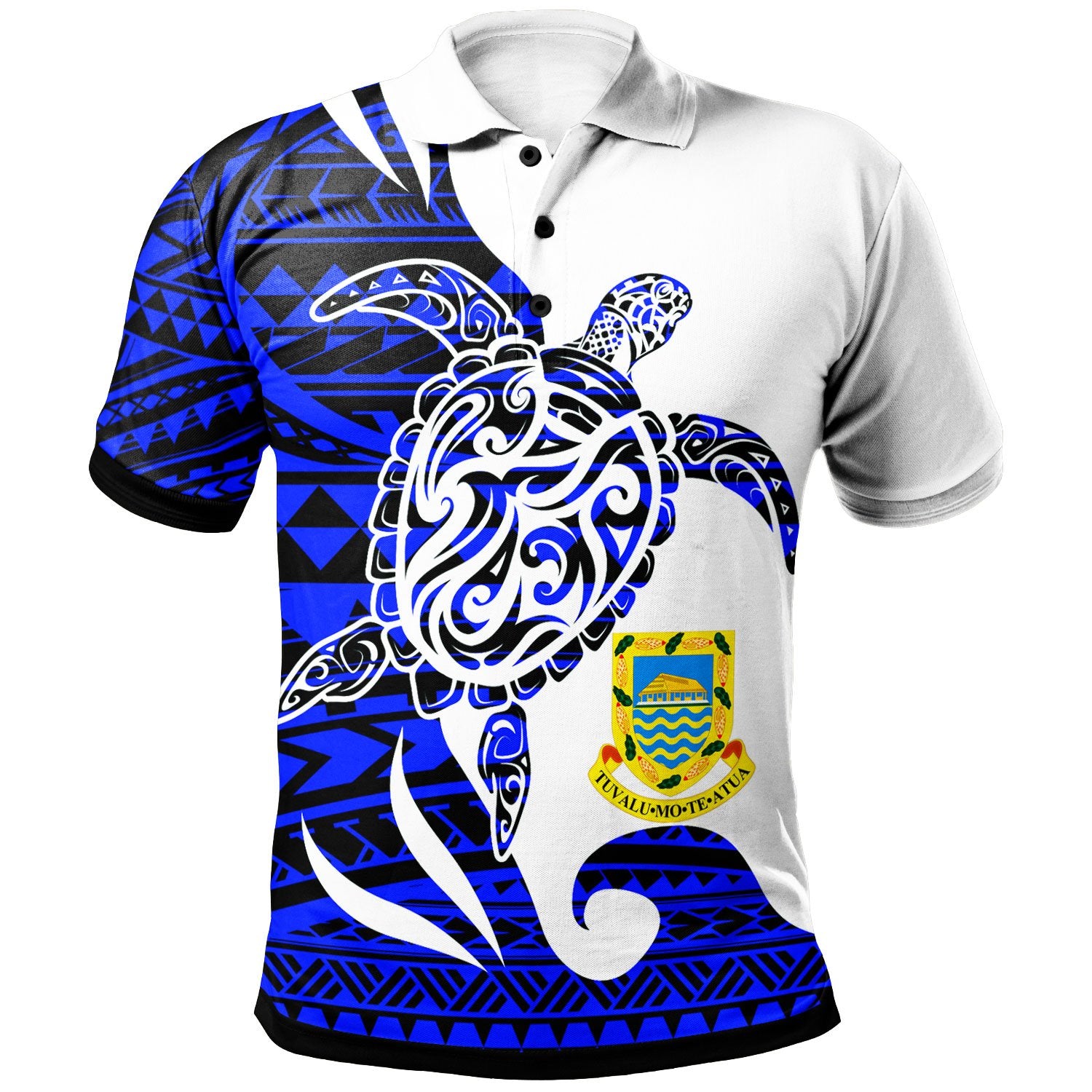 Tuvalu Custom Polo Shirt Mega Turtle Unisex Blue - Polynesian Pride