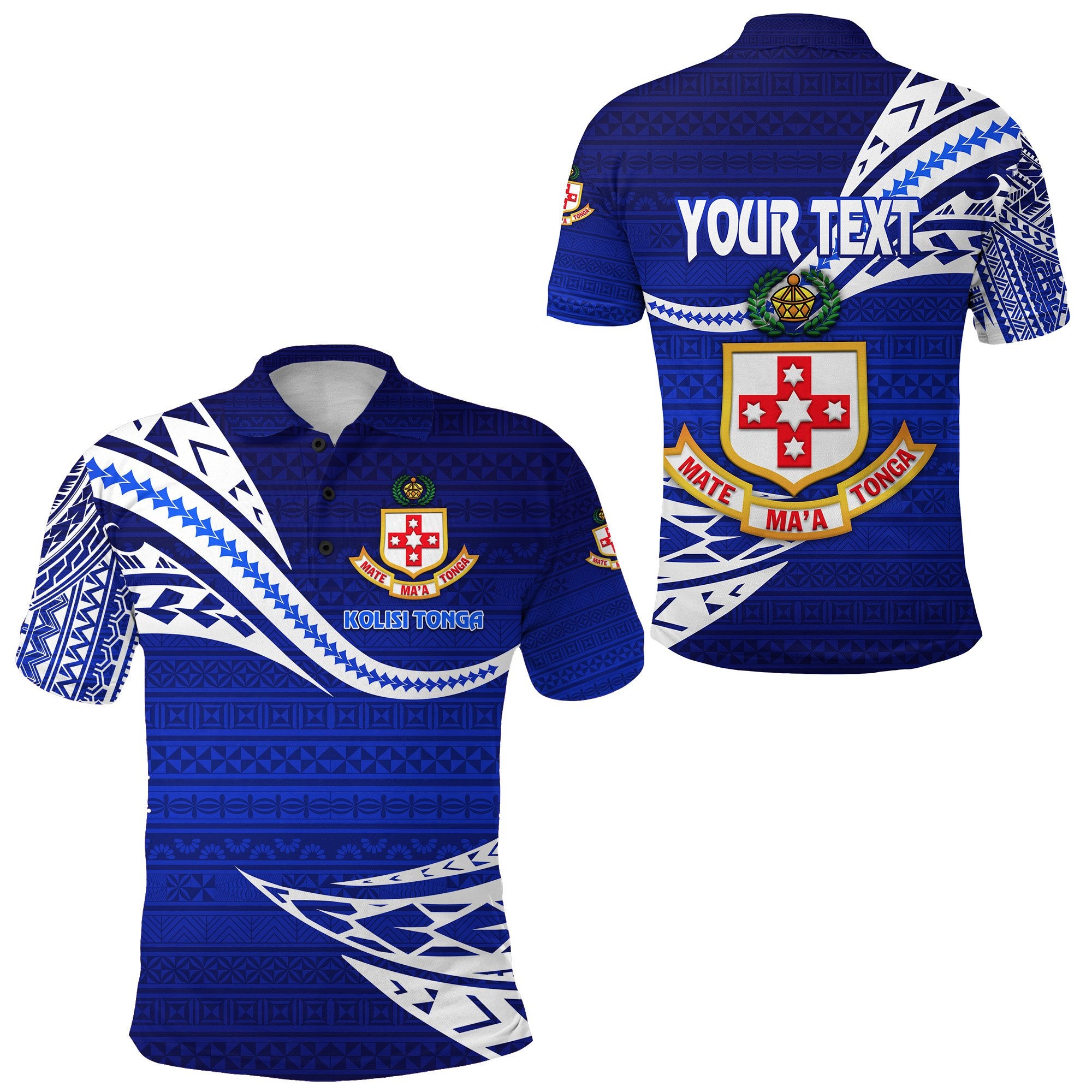 Custom Kolisi Tonga Polo Shirt Mate Maa Tonga Unique Version Blue Unisex Blue - Polynesian Pride