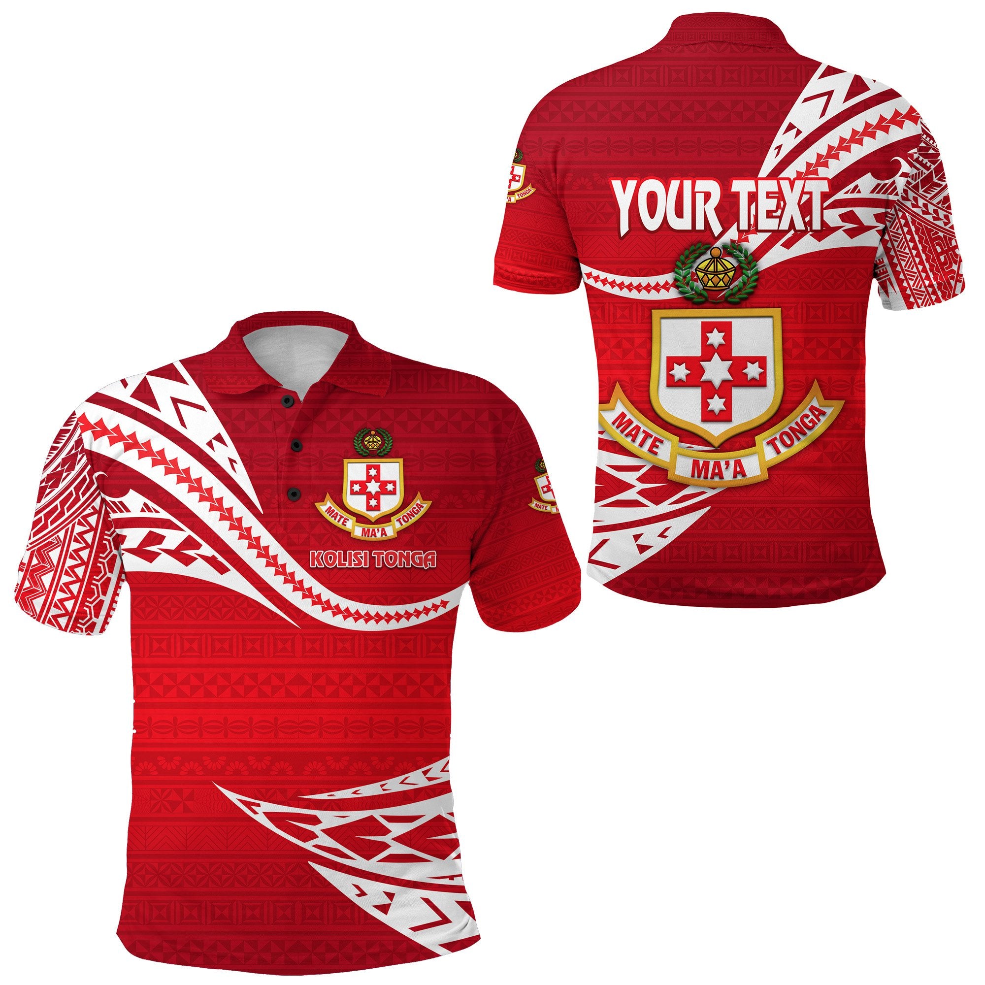 Custom Kolisi Tonga Polo Shirt Mate Maa Tonga Unique Version Red Unisex Red - Polynesian Pride