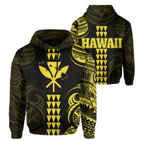 Kanaka Map Polynesian Kakau Hoodie Yellow Unisex Yellow - Polynesian Pride