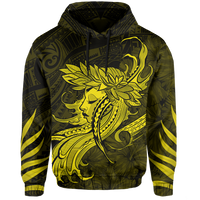 Polynesian Tropic Hula Girl Hibiscus Hawaii Hoodie Yellow - Polynesian Pride
