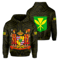 Polynesian Kanaka Maoli Royal Coat of Arms Hawaii Hoodie Yellow Unisex Yellow - Polynesian Pride