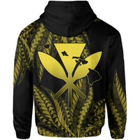 Hawaii King Polynesian Hoodie Durk Style Yellow - Polynesian Pride