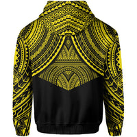 Polynesian Skull Hawaii Zip Hoodie Yellow Circle Style - Polynesian Pride