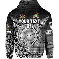 Custom Vanuatu Fiji Hoodie Together Black, Custom Text and Number LT8 - Polynesian Pride