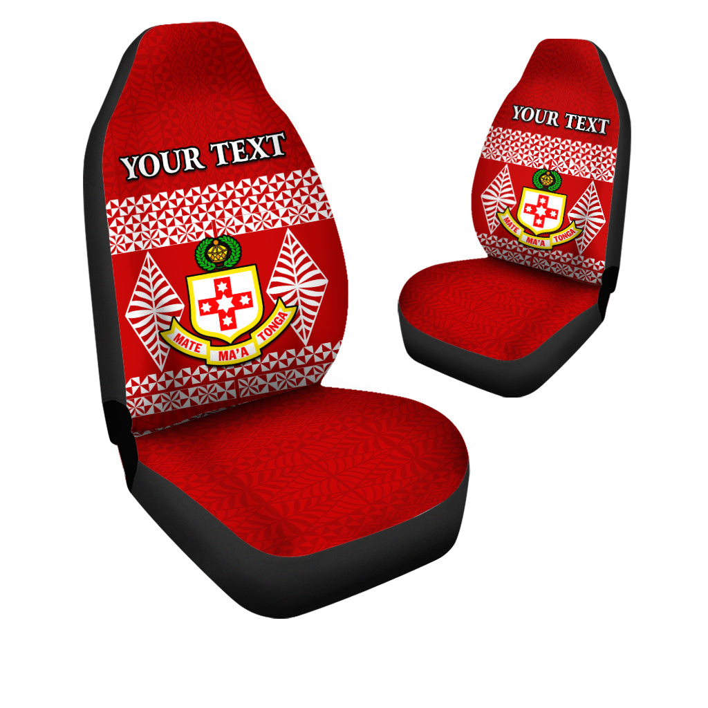 (Custom Personalised) Kolisi Tonga Car Seat Covers Version 02 LT13 Universal Fit Red - Polynesian Pride
