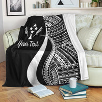 Kosrae Custom Personalised Premium Blanket - White Polynesian Tentacle Tribal Pattern - Polynesian Pride