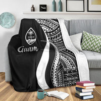 Guam Premium Blanket - White Polynesian Tentacle Tribal Pattern - Polynesian Pride