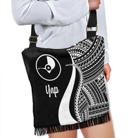 Yap Boho Handbag - White Polynesian Tentacle Tribal Pattern - Polynesian Pride