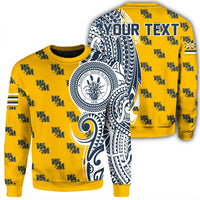 (Personalized) Hawaii - Waipahu High Tribal Kakau Sweatshirt - AH Unisex Blue - Polynesian Pride