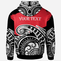 Wallis and Futuna Custom Zip Hoodie Ethnic Style With Round Black White Pattern - Polynesian Pride