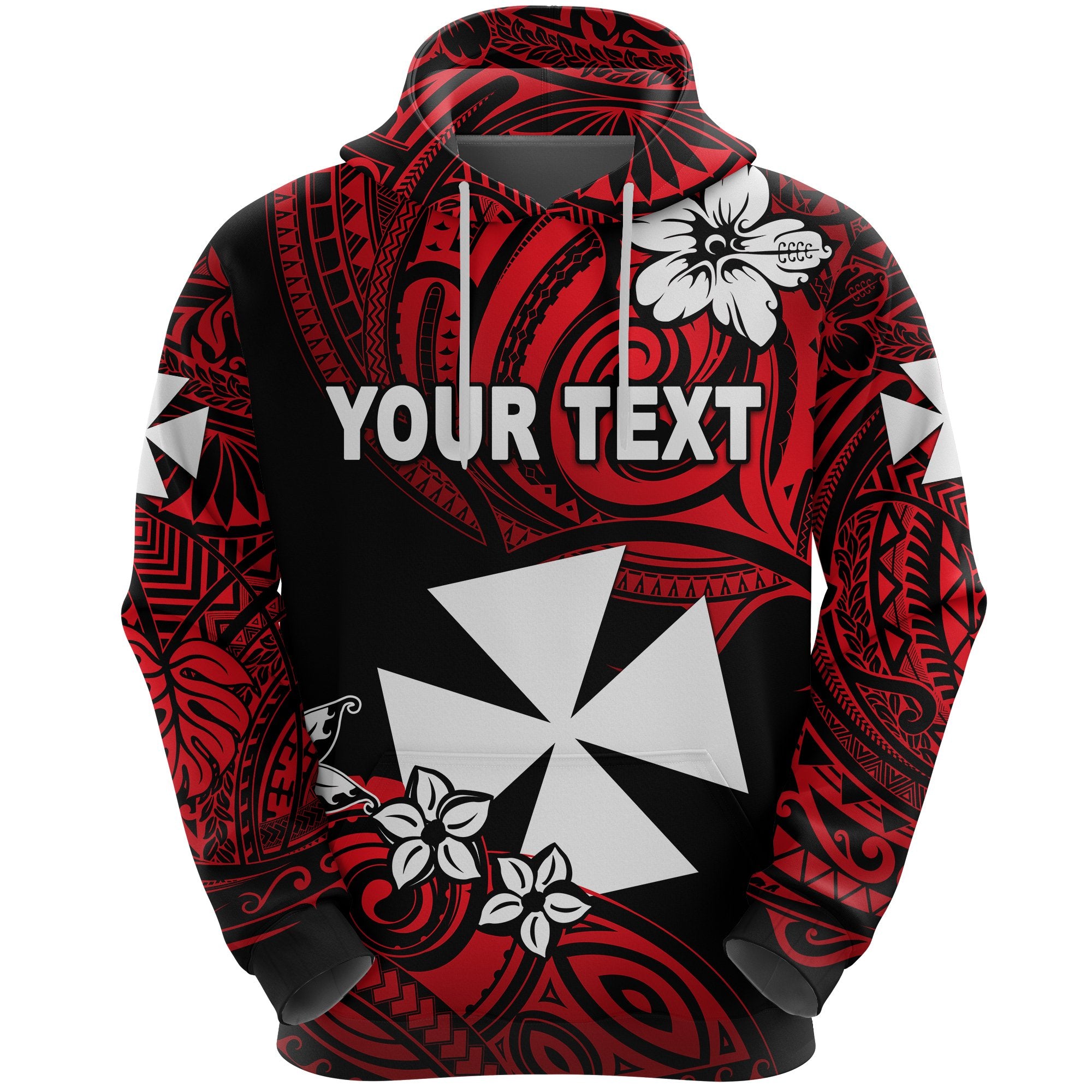 Custom Wallis and Futuna Rugby Hoodie Unique Vibes Unisex Red - Polynesian Pride