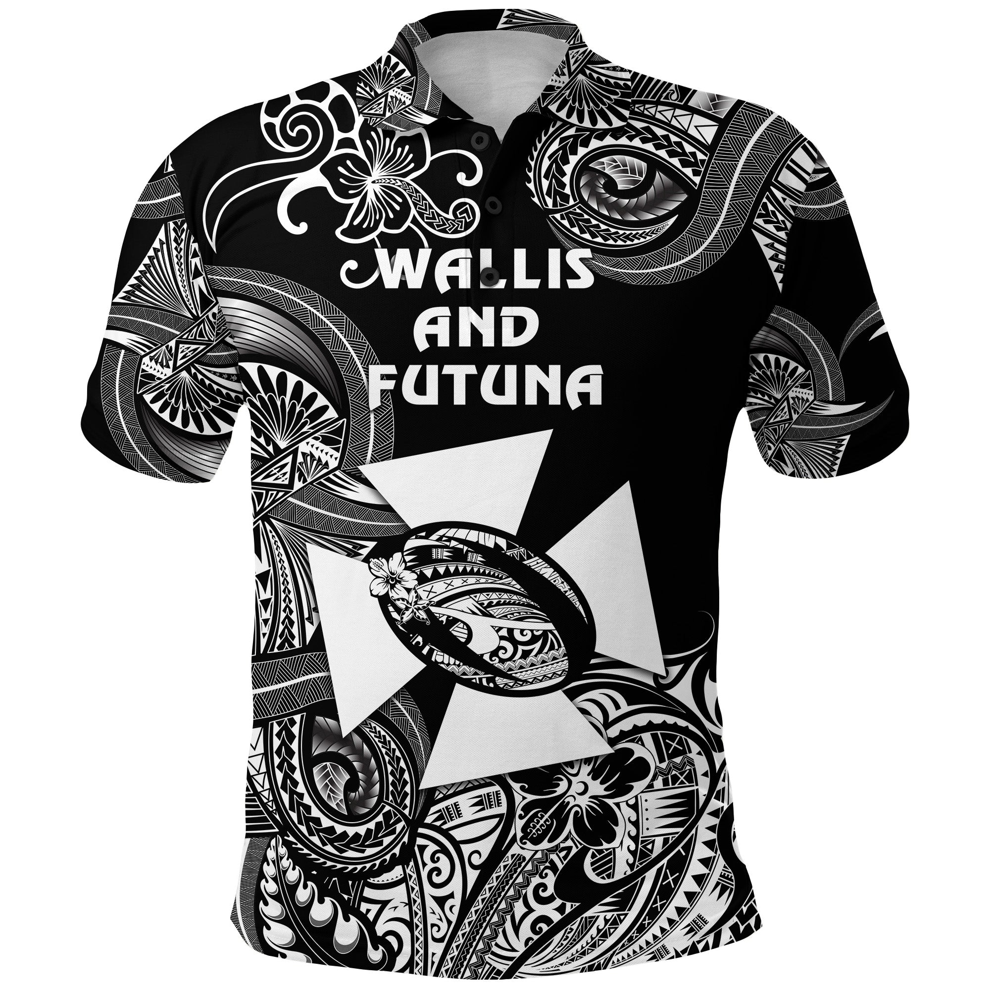 Custom Wallis and Futuna Polynesian Polo Shirt Unique Style Black LT8 Black - Polynesian Pride
