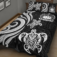 Samoa Quilt Bed Set - White Tentacle Turtle - Polynesian Pride