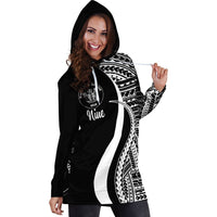 Niue Women's Hoodie Dress - White Polynesian Tentacle Tribal Pattern - Polynesian Pride