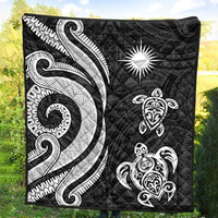 Marshall Islands Premium Quilt - White Tentacle Turtle - Polynesian Pride