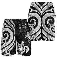 Fiji Men's Short - White Tentacle Turtle Crest - Polynesian Pride