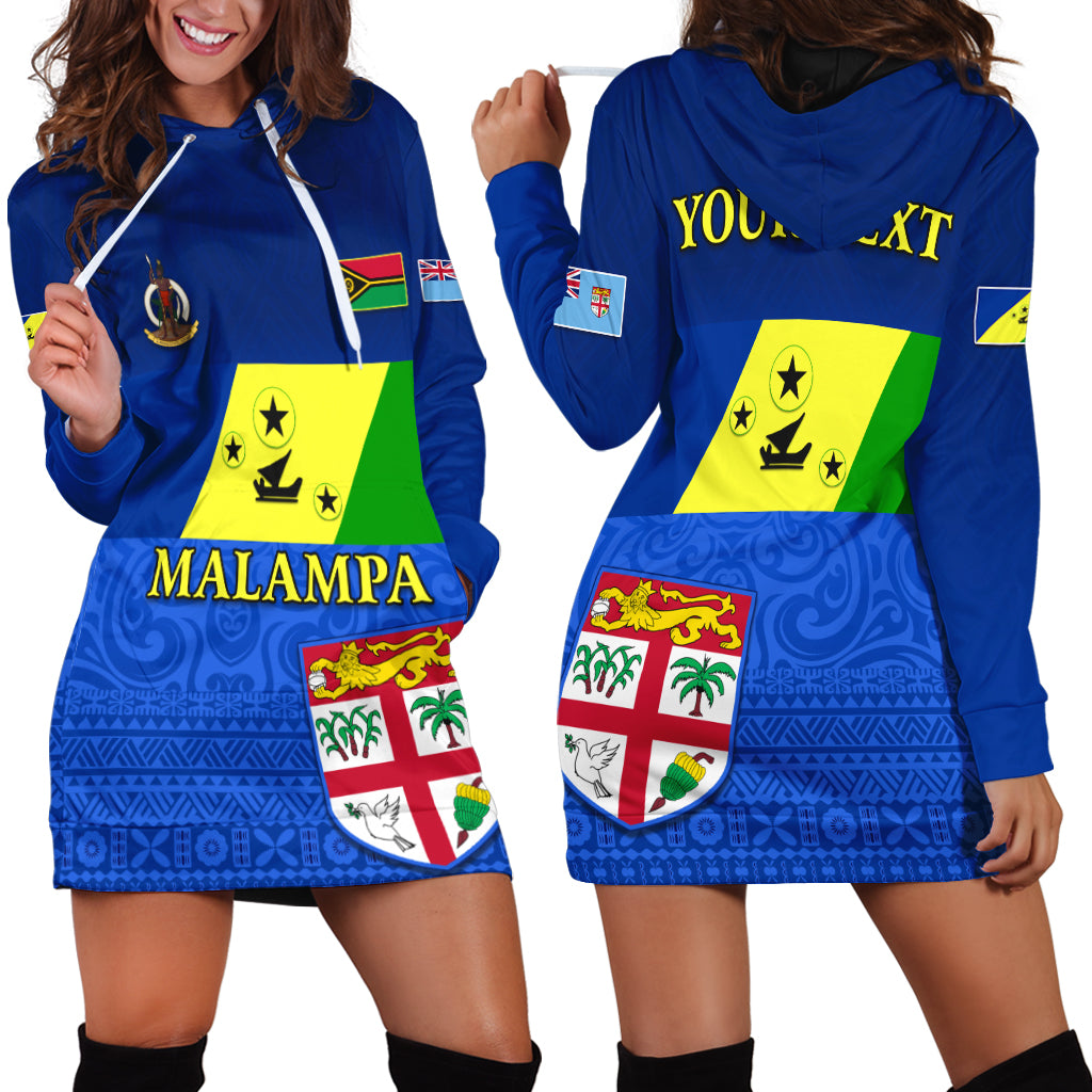 (Custom Personalised) Malampa Fiji Day Hoodie Dress Vanuatu Proud LT13 Blue - Polynesian Pride