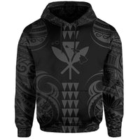 Kanaka Map Polynesian Kakau Hoodie Gray - Polynesian Pride