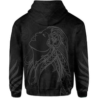 Polynesian Tropic Hula Girl Hibiscus Hawaii Zip Hoodie Gray - Polynesian Pride