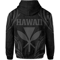 Polynesian Turtle Kanaka Maoli Hawaii Zip Hoodie Gray - Polynesian Pride