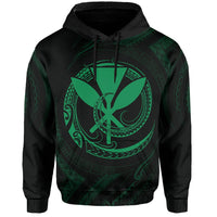 Polynesian Kanaka Shaka Map of Hawaii Hoodie Green - Polynesian Pride