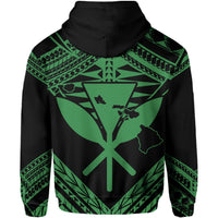 Hawaii Shark Polynesian Kanaka Green Hoodie (Zip up) Candy Style - Polynesian Pride